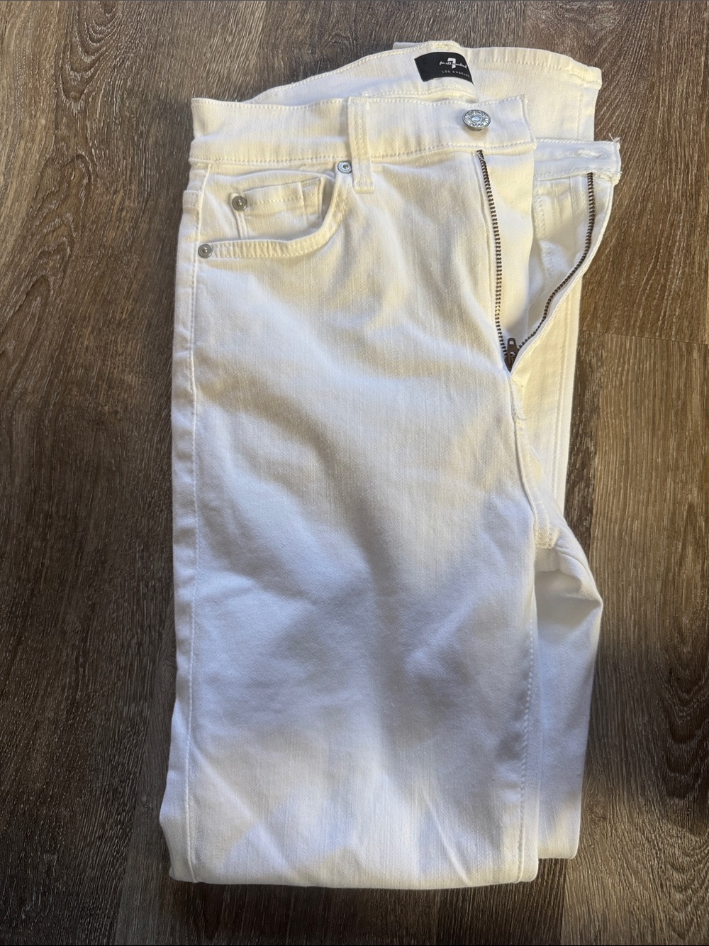 7 For All Mankind Women's Skinny Jeans in White